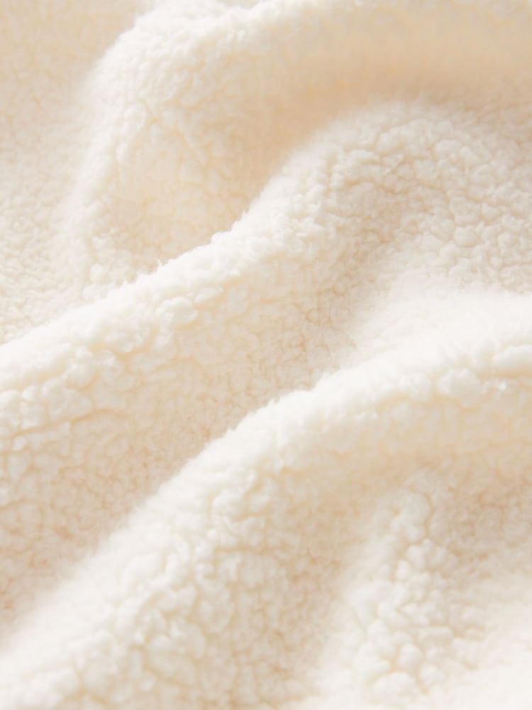 Ecru White Longline Fleece Sweatshirt - Image 6 of 6