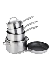 Prestige Silver Scratch Guard 5 Piece Set 16/18/20cm, 24cm Stockpot, 25cm Frypan - Image 1 of 9