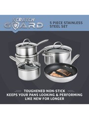 Prestige Silver Scratch Guard 5 Piece Set 16/18/20cm, 24cm Stockpot, 25cm Frypan - Image 4 of 9