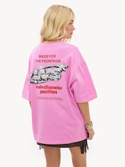 LOAVIES Pink Timeless Together Oversized T-Shirt - Image 3 of 4