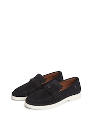 Tommy Hilfiger Blue Flag Plaque Suede Loafers - Image 3 of 6