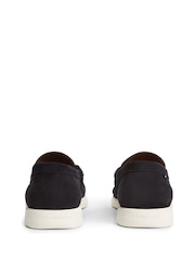 Tommy Hilfiger Blue Flag Plaque Suede Loafers - Image 4 of 6
