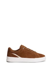 Tommy Hilfiger Brown Suede Court Trainers - Image 1 of 6