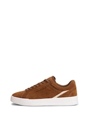 Tommy Hilfiger Brown Suede Court Trainers - Image 2 of 6