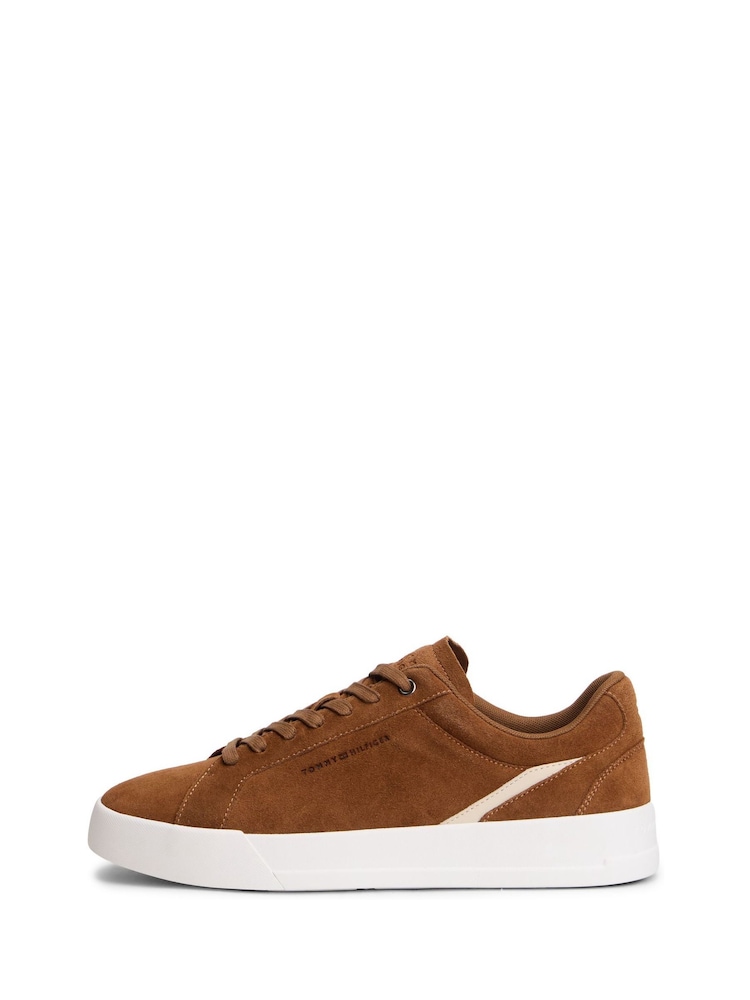Tommy Hilfiger Brown Suede Court Trainers - Image 2 of 6 Tommy Hilfiger Brown Suede Court Trainers - Image 2 of 6