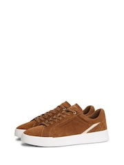 Tommy Hilfiger Brown Suede Court Trainers - Image 3 of 6