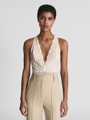 Reiss Ivory Candy Sleeveless Lace Body - Image 6 of 6