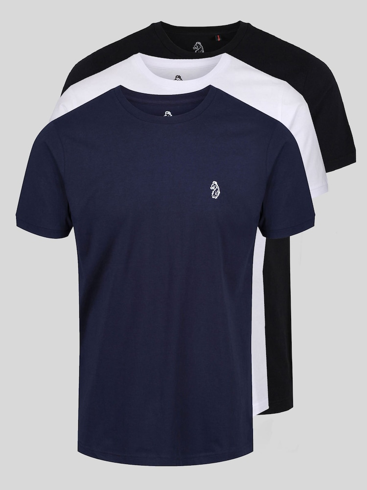 Luke 1977 Johnys 100% Cotton T-Shirts 3 Pack - Image 1 of 4 Luke 1977 Johnys 100% Cotton T-Shirts 3 Pack - Image 1 of 4