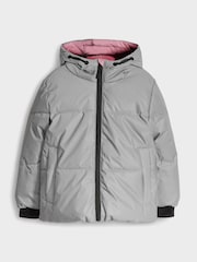 Paul Smith Junior Girls Reversible Reflective Colour Block Padded Coat - Image 10 of 11