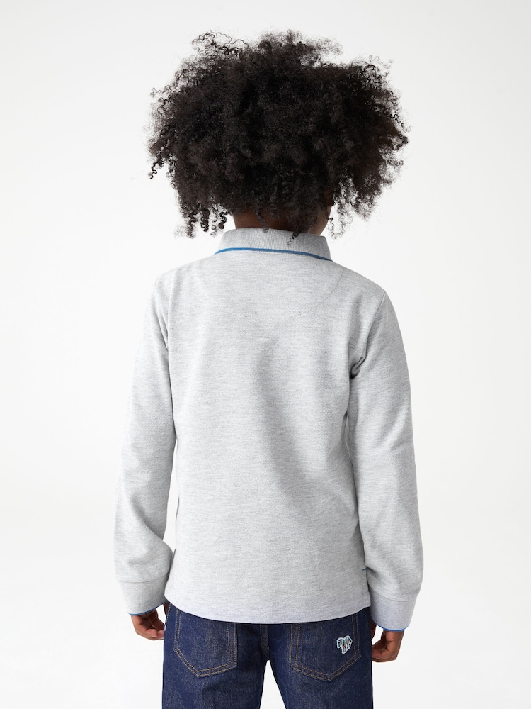 Paul Smith Junior Boys Long Sleeve Zebra Logo Polo Shirt - Image 2 of 10