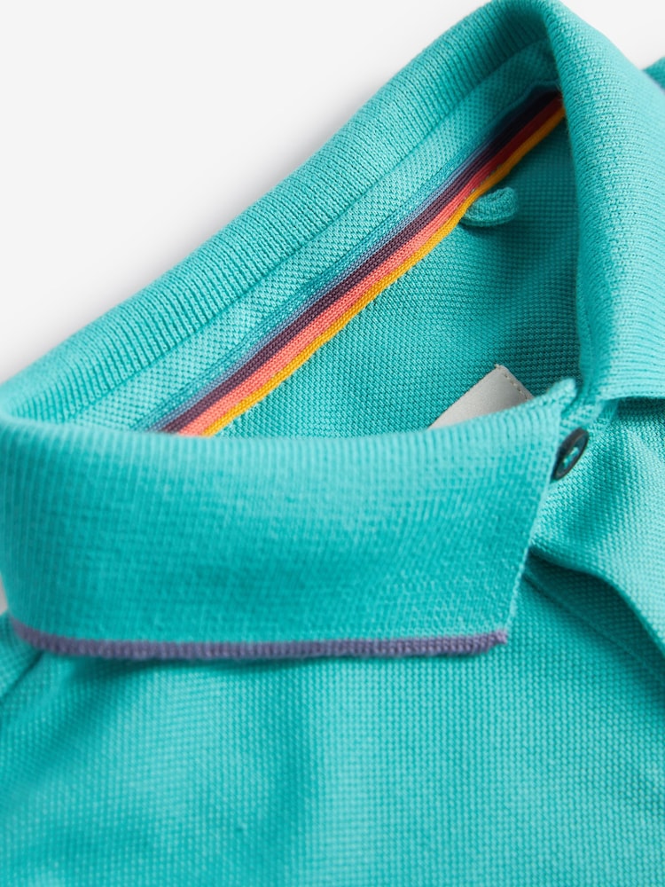 أزرق فيروزي - قميص بولو بكم قصير بشعار حمار وحشي للأولاد من Paul Smith Junior - Image 7 of 8