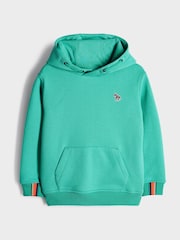 Зеленый - Худи для мальчиков с зебровым принтом и логотипом Paul Smith Junior - Изображение 2 из 6