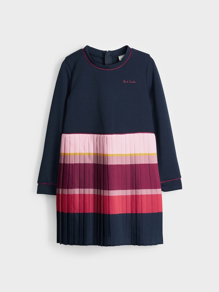 Paul Smith Junior Girls Long Sleeve Pleated Dress - Image 5 of 7