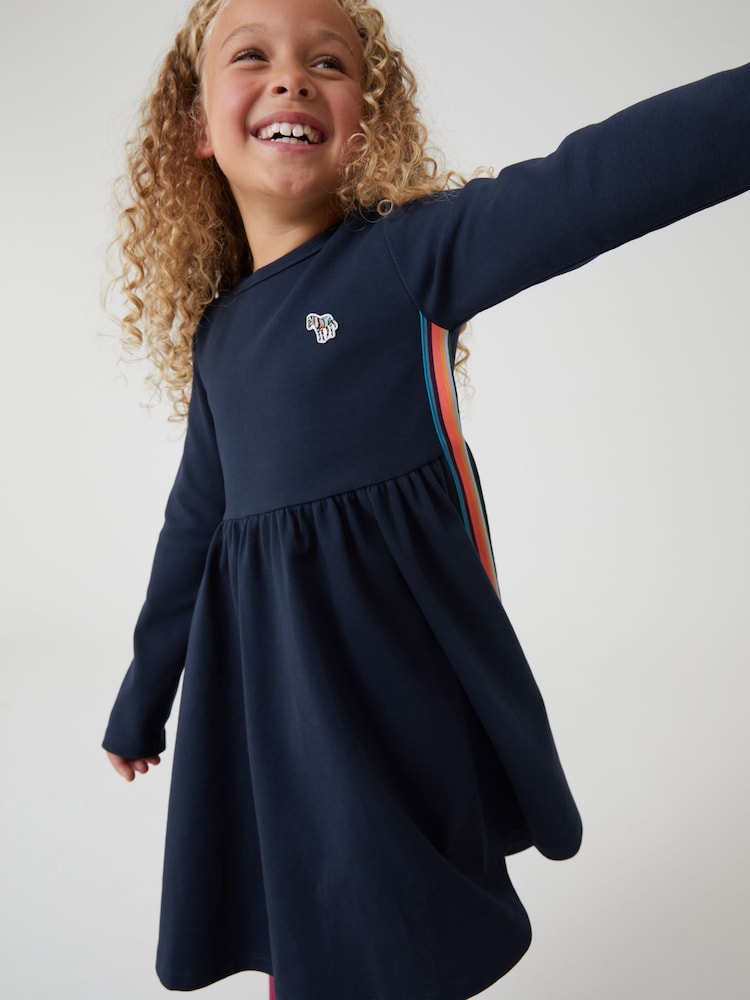 Paul Smith Junior Girls Zebra Logo 'Artist Stripe' Ponte Dress - Image 1 of 9