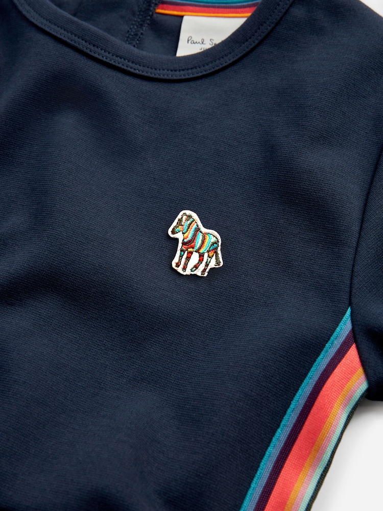 Paul Smith Junior Girls Zebra Logo 'Artist Stripe' Ponte Dress - Image 9 of 9
