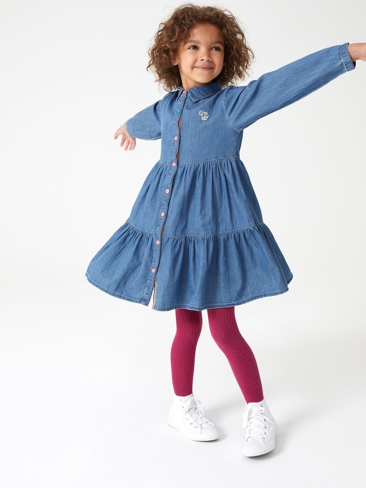 Paul Smith Junior Girls Long Sleeve Chambray Dress - Image 1 of 8 Paul Smith Junior Girls Long Sleeve Chambray Dress - Image 1 of 8