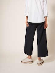 White Stuff Black Belle Wide Leg Cropped Trousers - Image 2 of 5