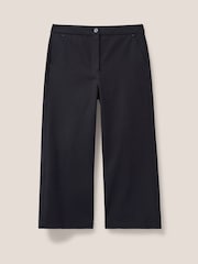 White Stuff Black Belle Wide Leg Cropped Trousers - Image 4 of 5
