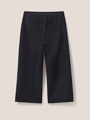 White Stuff Black Belle Wide Leg Cropped Trousers - Image 5 of 5