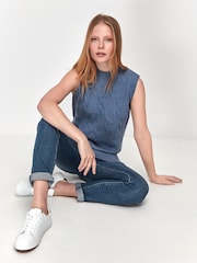 M&co Zopfstrick-Trägertop, Blau - Bild 1 von 5
