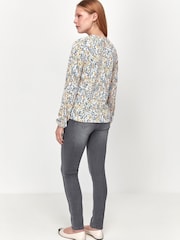 M&Co Cream Floral Crinkle Long Sleeve Top - Image 2 of 5