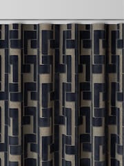 Blue Luxe Fretwork Made to Measure Curtains - Image 5 of 9