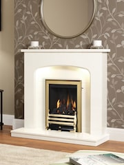 Be Modern White Tasmin Marble Curved Arch Fireplace Surround - Image 1 of 4