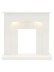 Be Modern White Tasmin Marble Curved Arch Fireplace Surround - Image 2 of 4