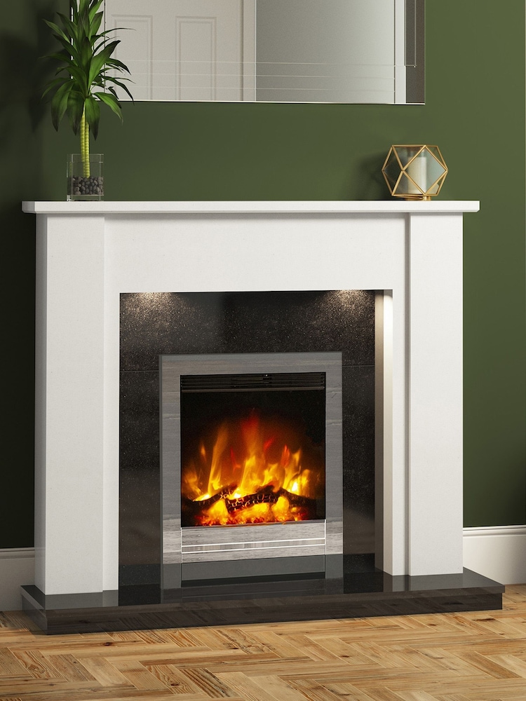Be Modern White Elda Marble Fireplace Surround - Image 1 of 4
