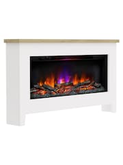 Be Modern Ash White Poulton Timber Widescreen Electric Fireplace and Surround Suite - Image 3 of 4