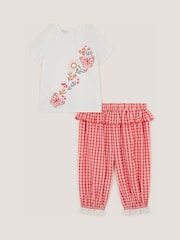Monsoon Baby Embroidered Gingham Top & Trousers Set - Imagen 1 de 2