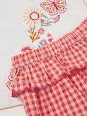 Monsoon Baby Embroidered Gingham Top & Trousers Set - Imagen 2 de 2