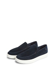 Tommy Hilfiger Blue Lightweight Suede Loafers - Image 3 of 6