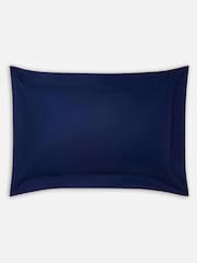 Jasper Conran London Navy Blue Deep Fitted Cotton 300 Thread Sheet - Image 5 of 5