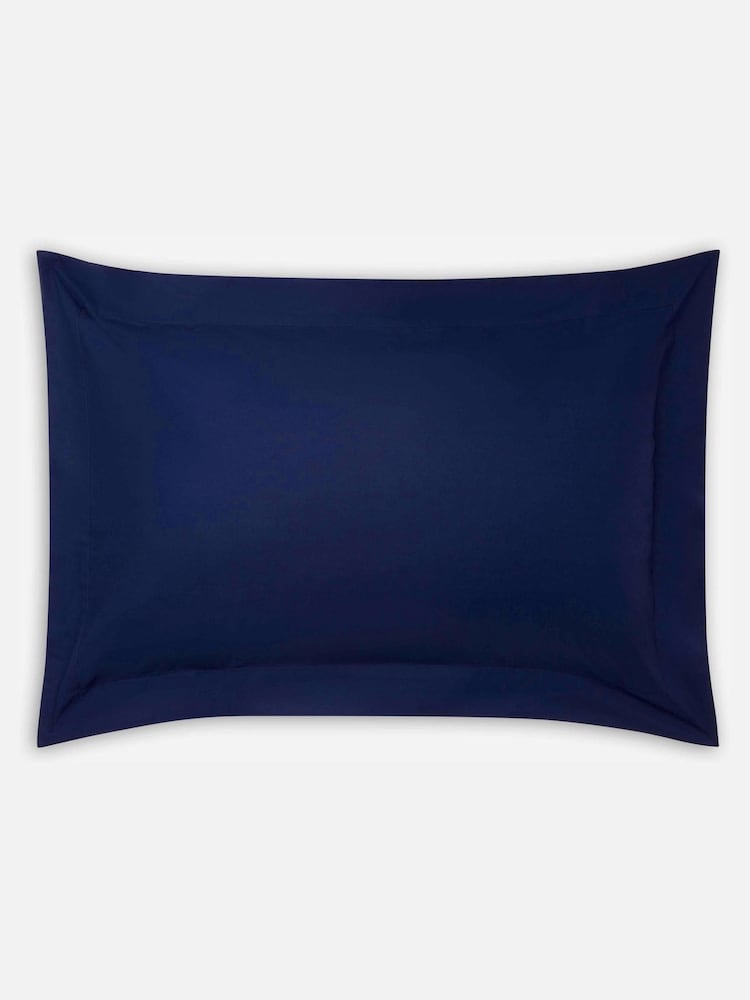 Jasper Conran London Navy Blue Deep Fitted Cotton 300 Thread Sheet - Image 5 of 5