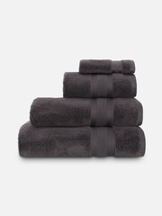 Jasper Conran London Charcoal Grey Soft Velvety Tufted Turkish 100% Cotton Bath Mat - Image 2 of 3