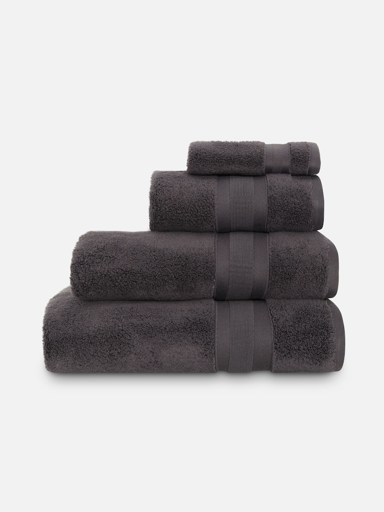 Jasper Conran London Charcoal Grey Soft Velvety Tufted Turkish 100% Cotton Bath Mat - Image 2 of 3