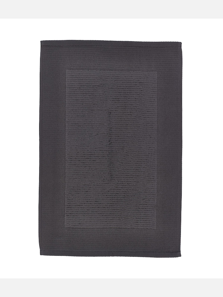 Jasper Conran London Charcoal Grey Soft Velvety Tufted Turkish 100% Cotton Bath Mat - Image 3 of 3