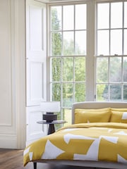 Jasper Conran London Bamboo Yellow 300 Thread Count Graphic Print 100% Cotton Duvet Cover and Pillowcase Set - Image 1 of 4