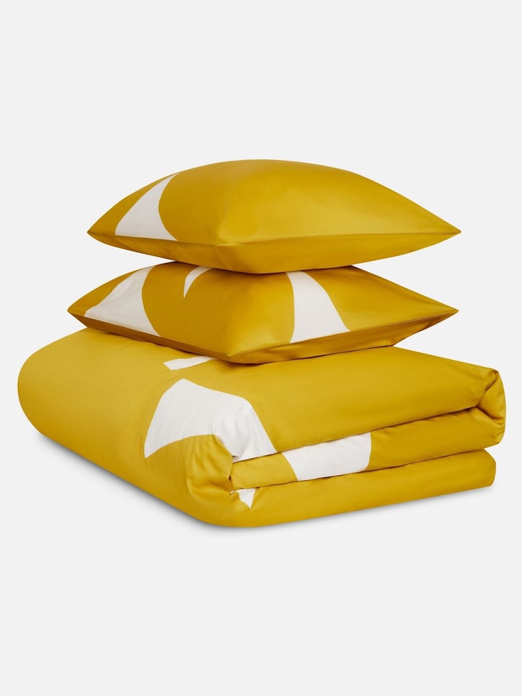 Jasper Conran London Bamboo Yellow 300 Thread Count Graphic Print 100% Cotton Duvet Cover and Pillowcase Set - Image 4 of 4