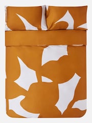 Jasper Conran London Sudan Orange Floral Leaf 300 TC Satin Duvet Cover - Image 2 of 4