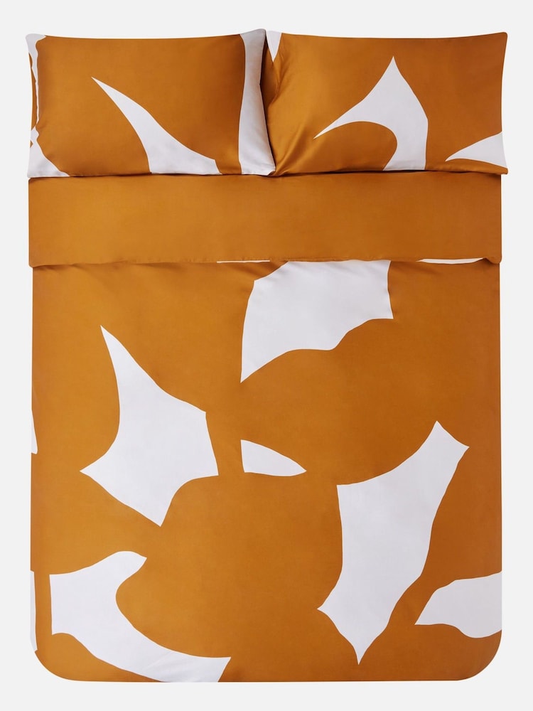 Jasper Conran London Sudan Orange Floral Leaf 300 TC Satin Duvet Cover - Image 2 of 4