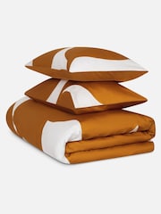 Jasper Conran London Sudan Orange Floral Leaf 300 TC Satin Duvet Cover - Image 3 of 4