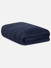 Jasper Conran London Navy Blue 500 Thread Count Satin Stripe 100% Cotton Duvet Cover - Image 4 of 4