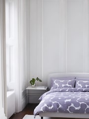Jasper Conran London Lavender Grey 300 Thread Count Overlapping Circles Print Duvet Cover and Pillowcase Set - Image 1 of 4