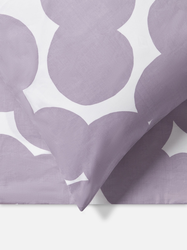 Jasper Conran London Lavender Grey 300 Thread Count Overlapping Circles Print Duvet Cover and Pillowcase Set - Image 2 of 4