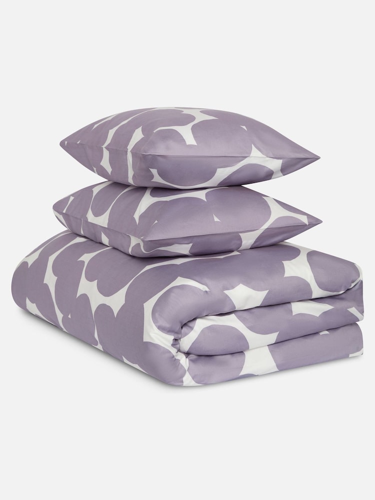 Jasper Conran London Lavender Grey 300 Thread Count Overlapping Circles Print Duvet Cover and Pillowcase Set - Image 4 of 4