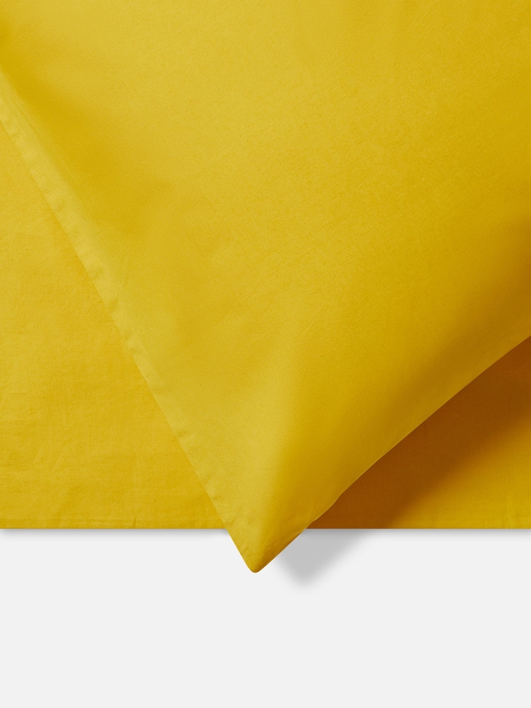 Jasper Conran London Bamboo Yellow 300 Thread Count Percale Weave Plain Duvet Cover - Image 2 of 4