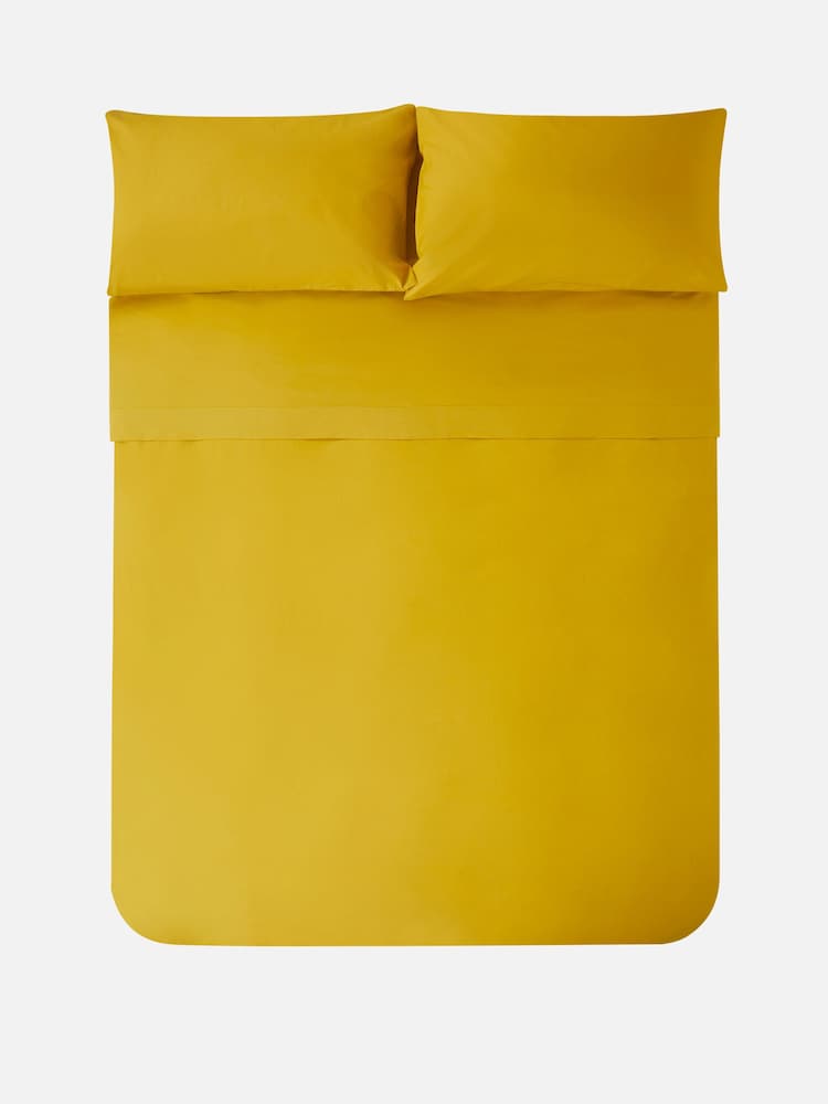 Jasper Conran London Bamboo Yellow 300 Thread Count Percale Weave Plain Duvet Cover - Image 4 of 4