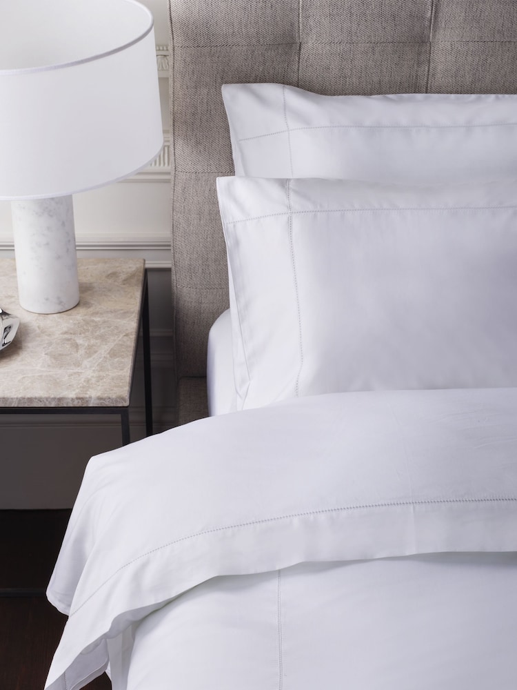 Jasper Conran London White 500 Thread Count Satin 100% Cotton Pillowcase - Image 1 of 5